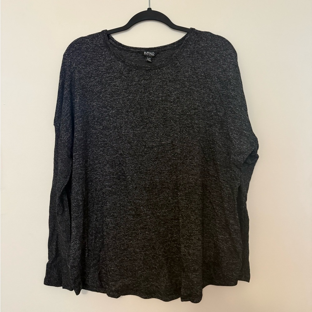 Drop Shoulder Buffalo David Bitton Charcoal Knit Top
